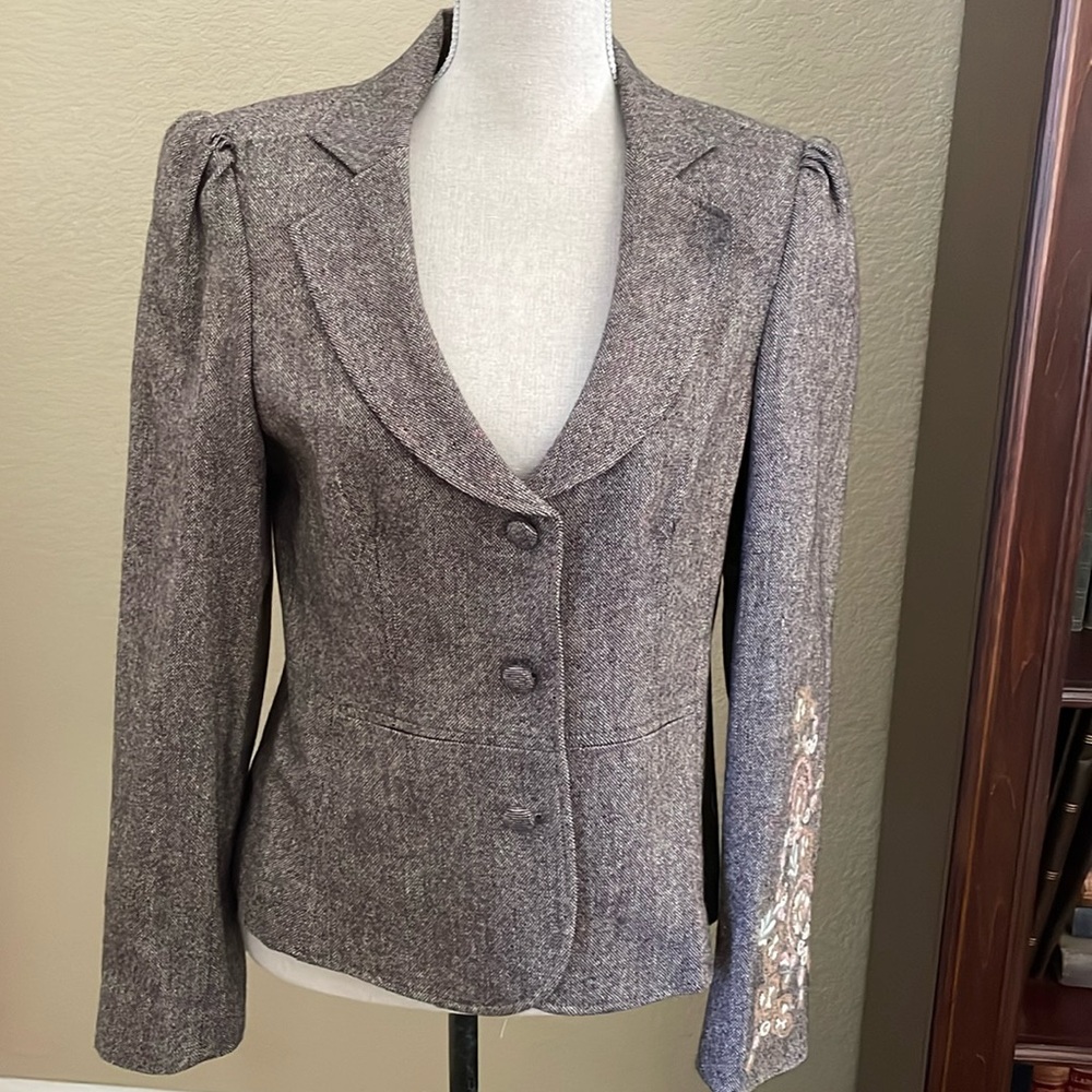 Tribal brown tweed jacket. NWOT size 8